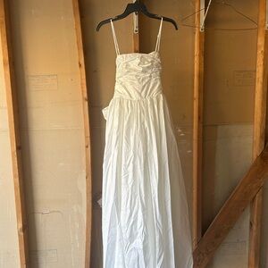 Angel Biba Shimmering White Ruched Dress